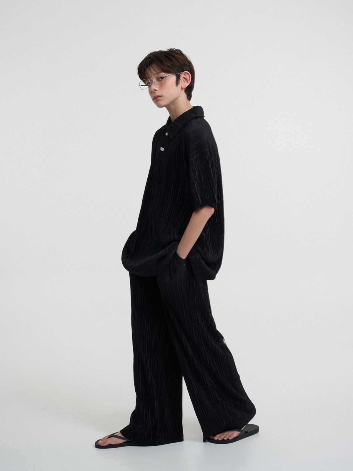 에이마켓(A-MARKET) PLEATED WIDE PANTS_BLACK