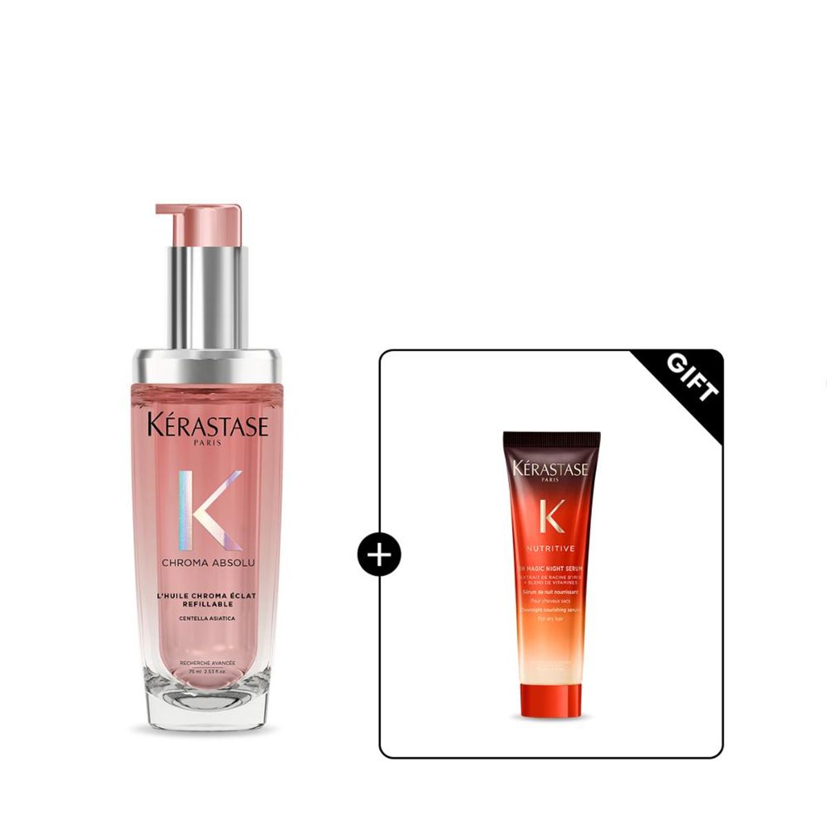 케라스타즈(KERASTASE) 크로마 압솔뤼 헤어오일 75ml (+나이트 세럼 30ml)
