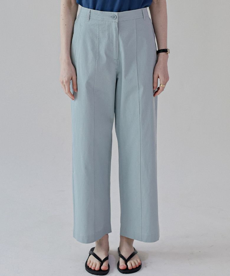 이지 절개 뒷밴딩 팬츠_light blue / (S,M,L ,XL)