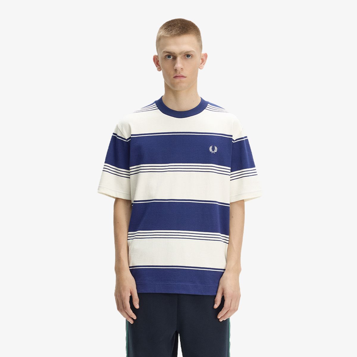프레드페리(FRED PERRY) [Sport] 헤비웨이트 스트라이프 티셔츠 - 에크루 AFPM2612410-560