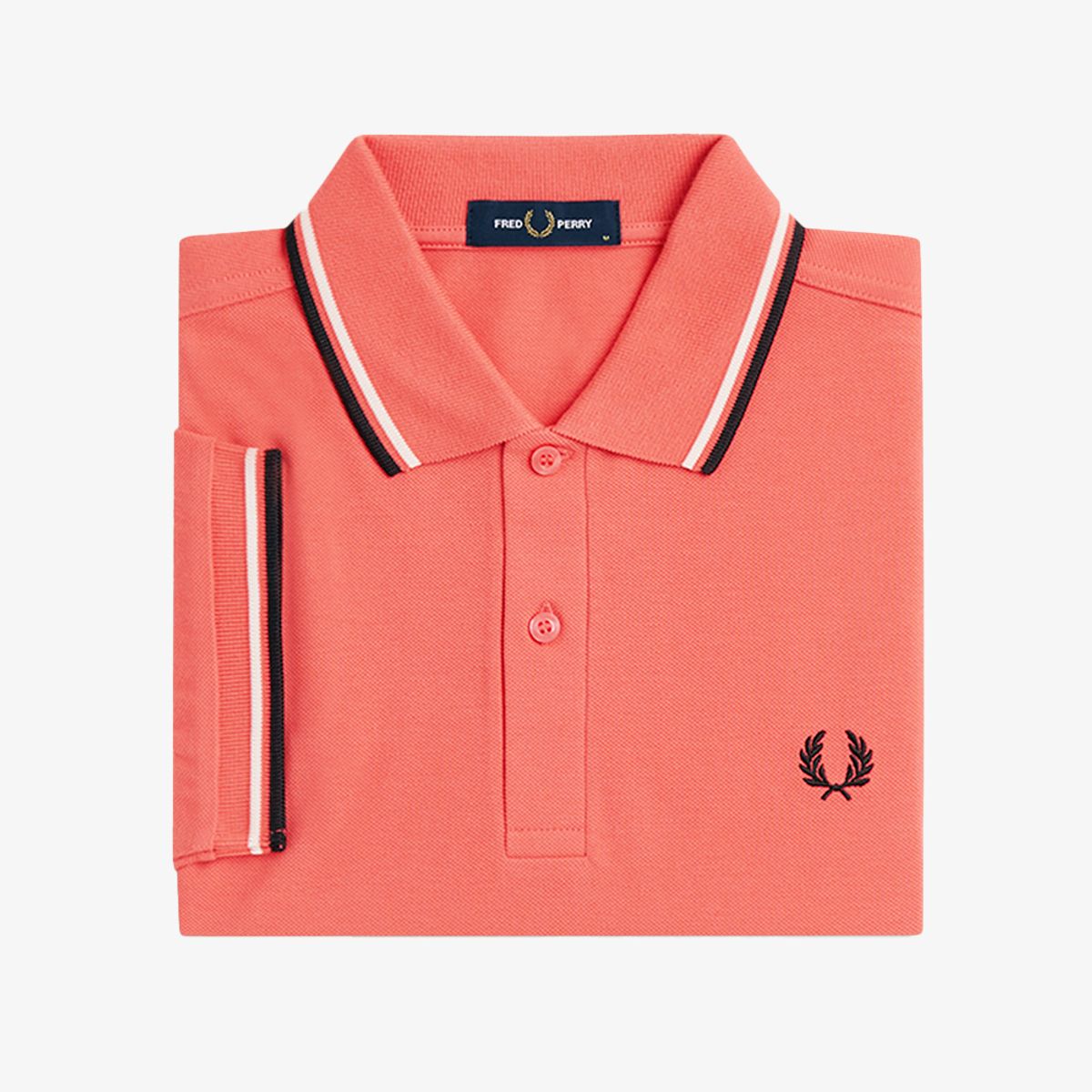 프레드페리(FRED PERRY) [M3600] 트윈 팁 프레드페리 셔츠 - 스트로베리크림/에크루/블랙 AFPM2613600-04C