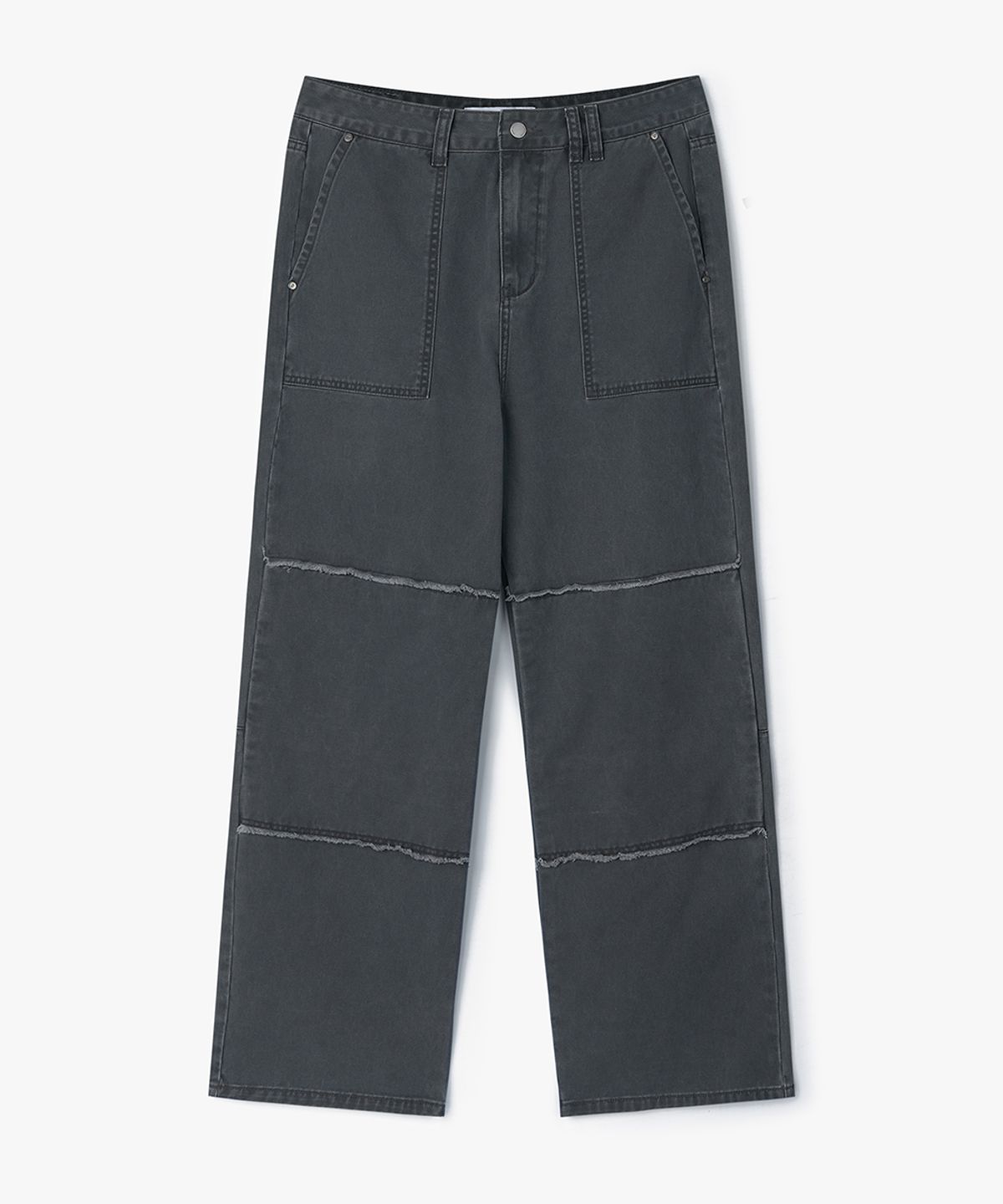 웨스트 그랜드 블러바드(WEST GRAND BOULEVARD) 컷 오프 빈티지 루즈 스트레이트 퍼티그 팬츠 WASHED CHARCOAL