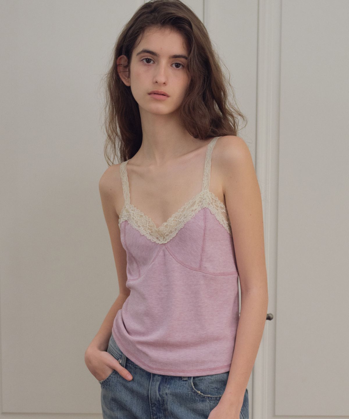 씨타(CITTA) Lace Trim Camisole Top_CTT3017(Lavender)