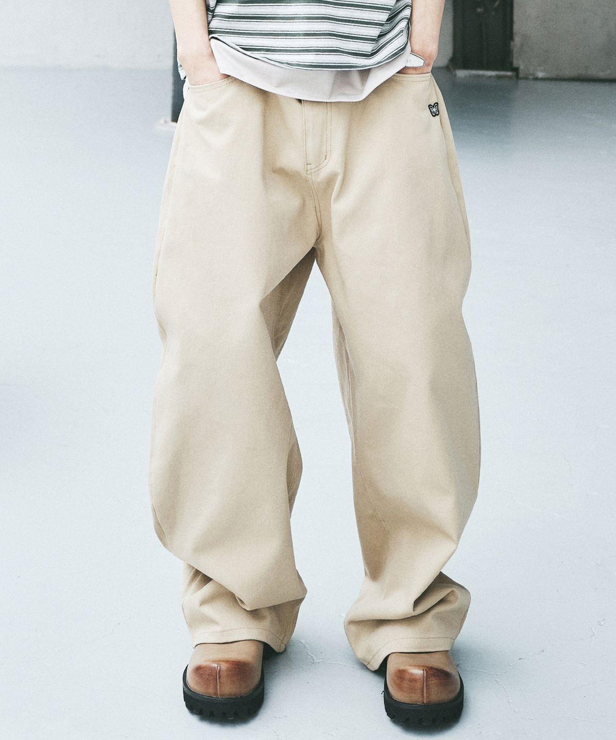 닉앤니콜(NICK&NICOLE) BUTTERFLY WIDE COTTON PANTS_BEIGE