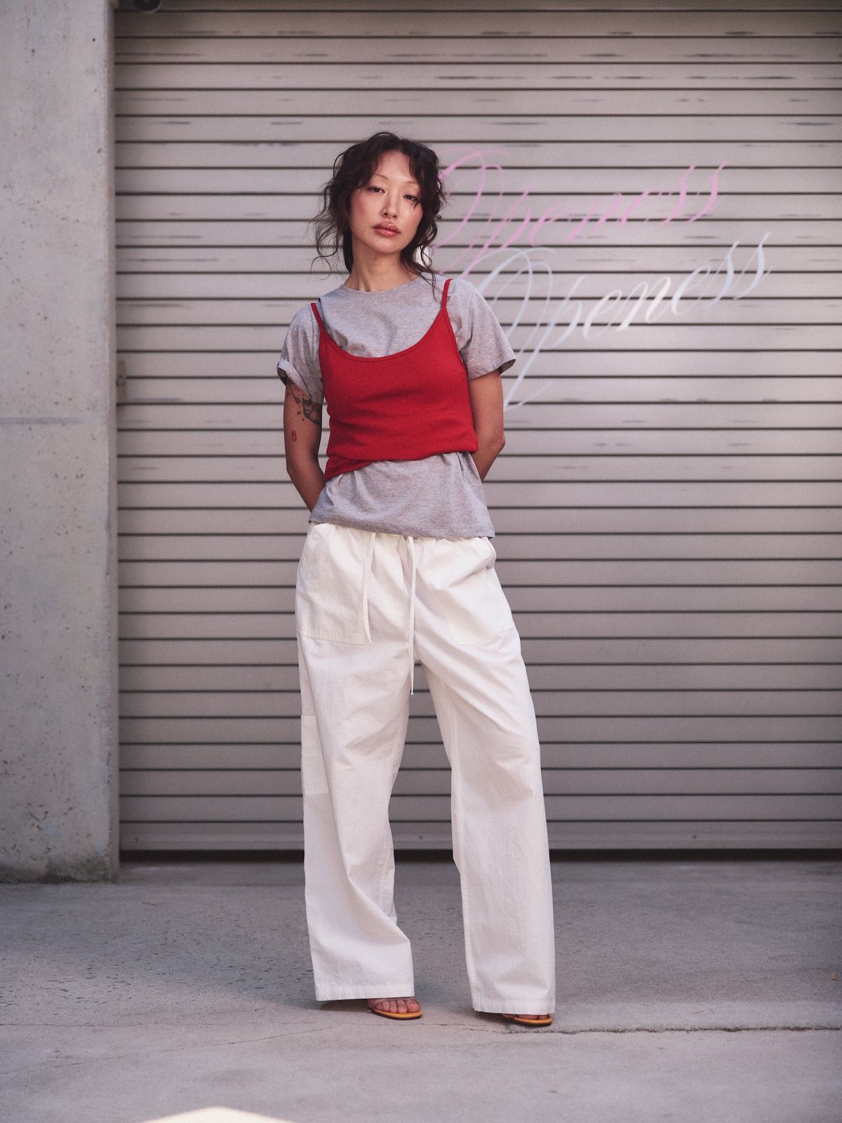 오프니스(OPENESS) Cotton Work Pants - White