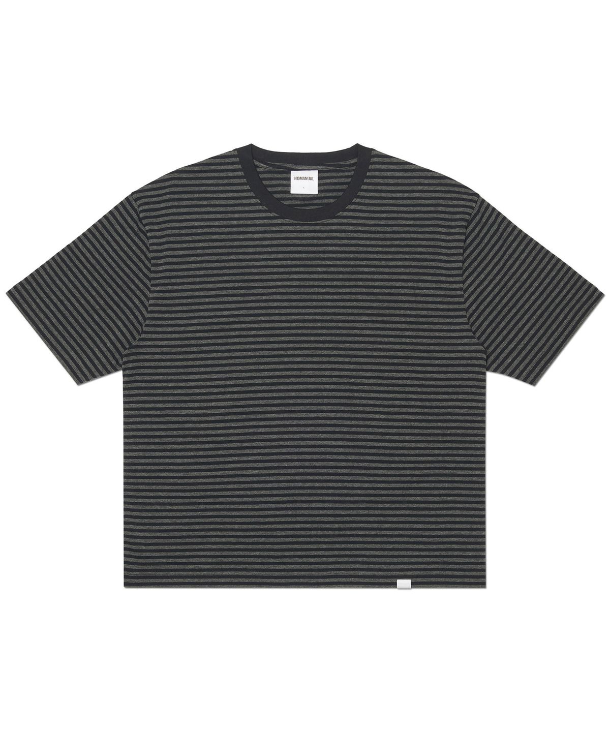 노매뉴얼(NOMANUAL) NM CROP BORDER T-SHIRT - BLACK