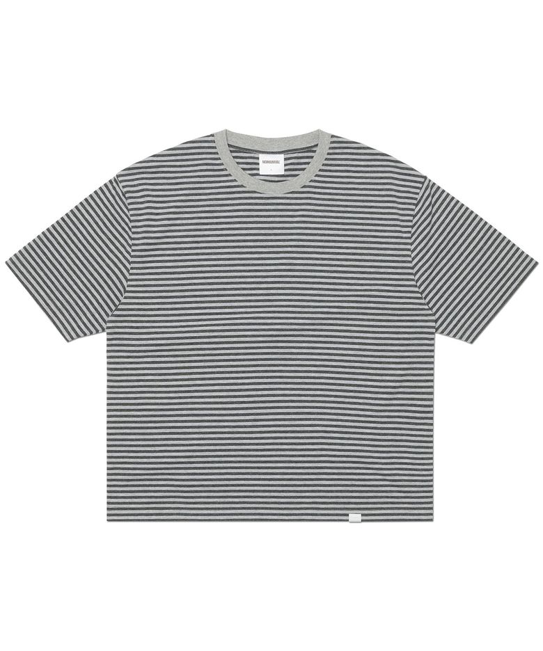 NM CROP BORDER T-SHIRT - GRAY