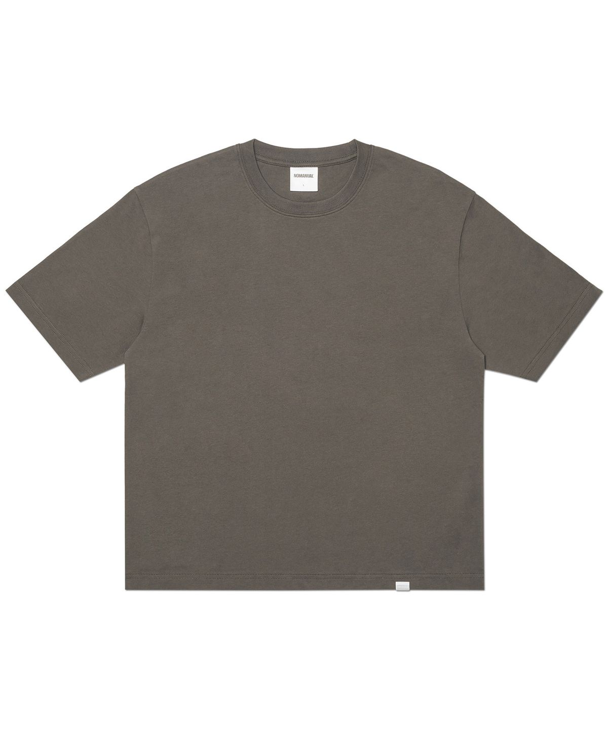 노매뉴얼(NOMANUAL) NM PLAIN CROP T-SHIRT - CHARCOAL