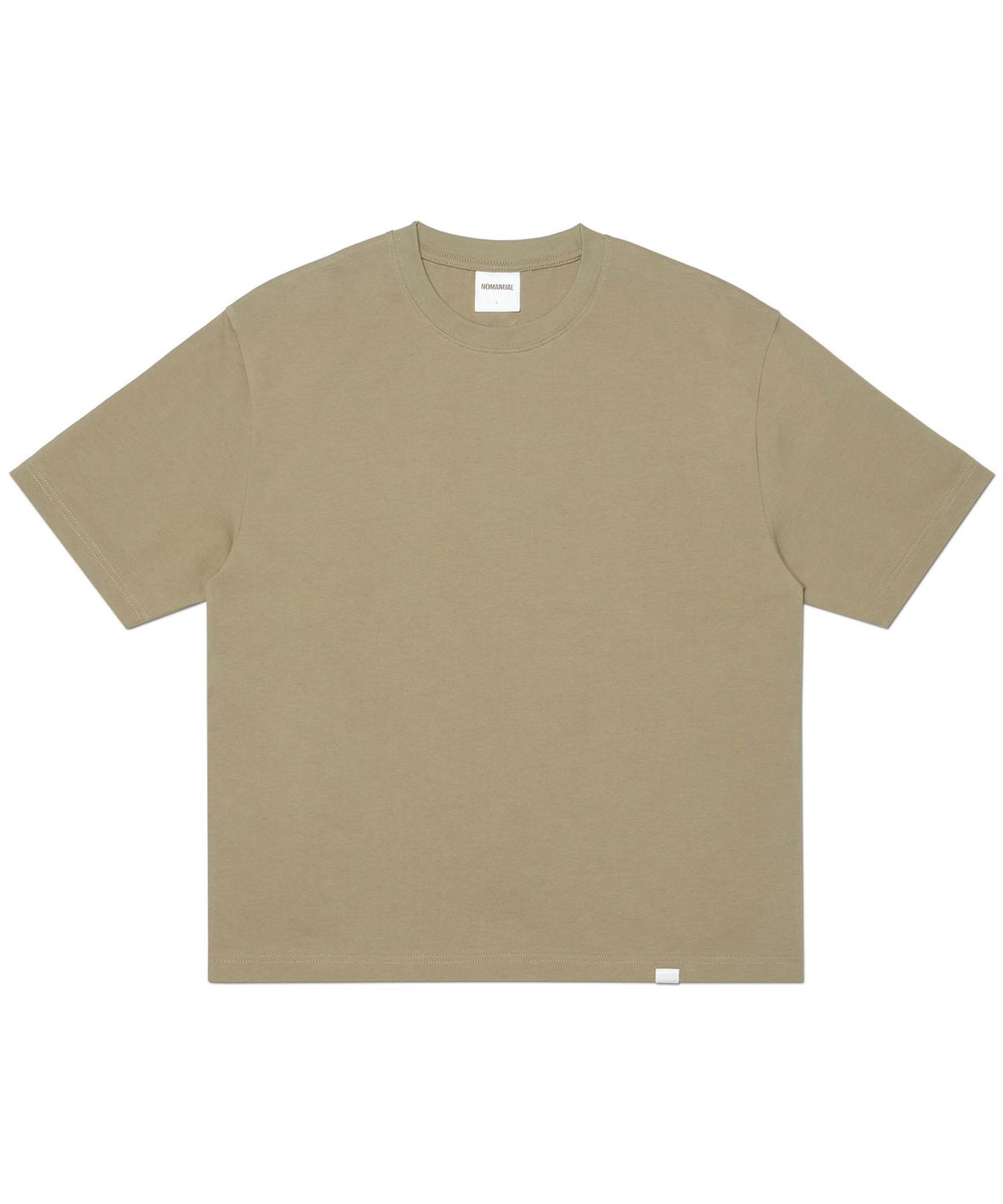 노매뉴얼(NOMANUAL) NM PLAIN CROP T-SHIRT - KHAKI GRAY