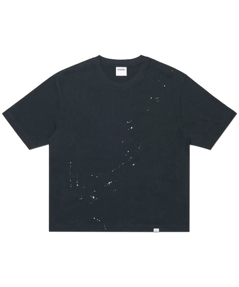 NM PAINTED CROP T-SHIRT - BLACK