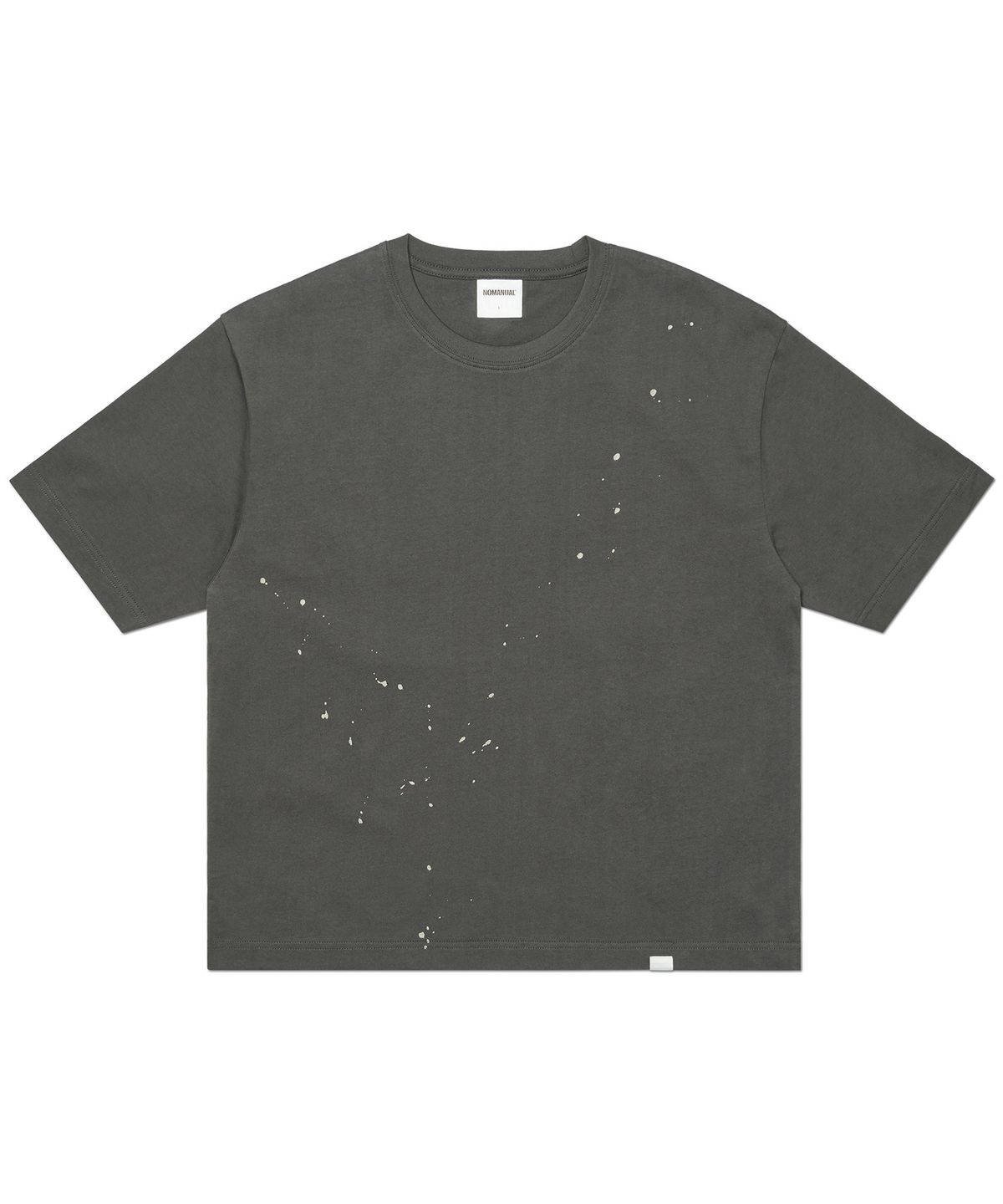노매뉴얼(NOMANUAL) NM PAINTED CROP T-SHIRT - CHARCOAL