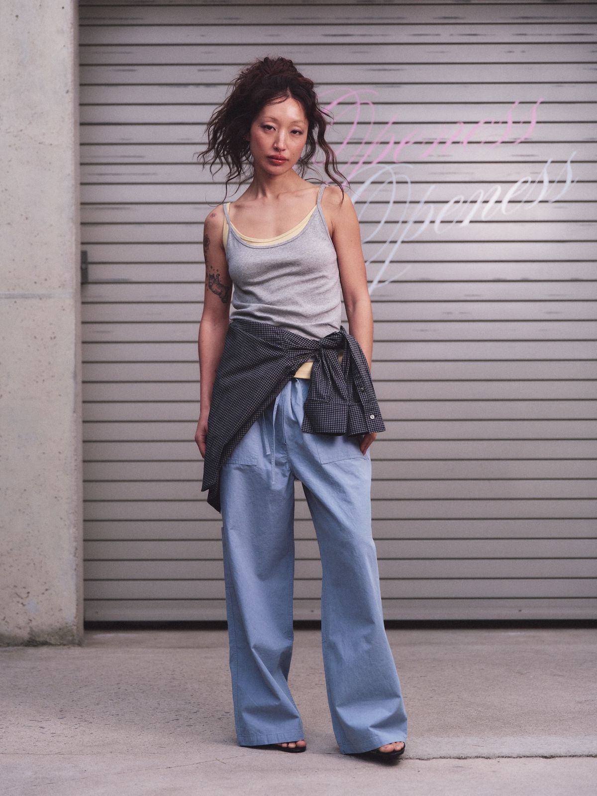 오프니스(OPENESS) Cotton Work Pants - Sky Blue