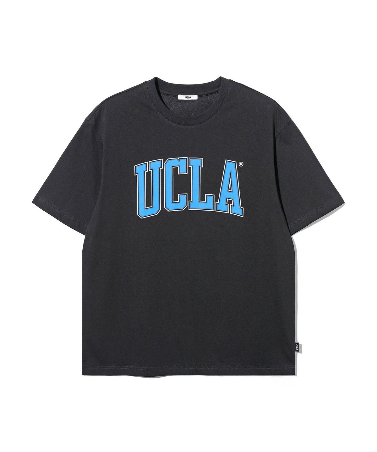 유씨엘에이(UCLA) 남녀공용 UCLA 더블 라인 아치 로고 티셔츠[BLACK](UC6STA1)