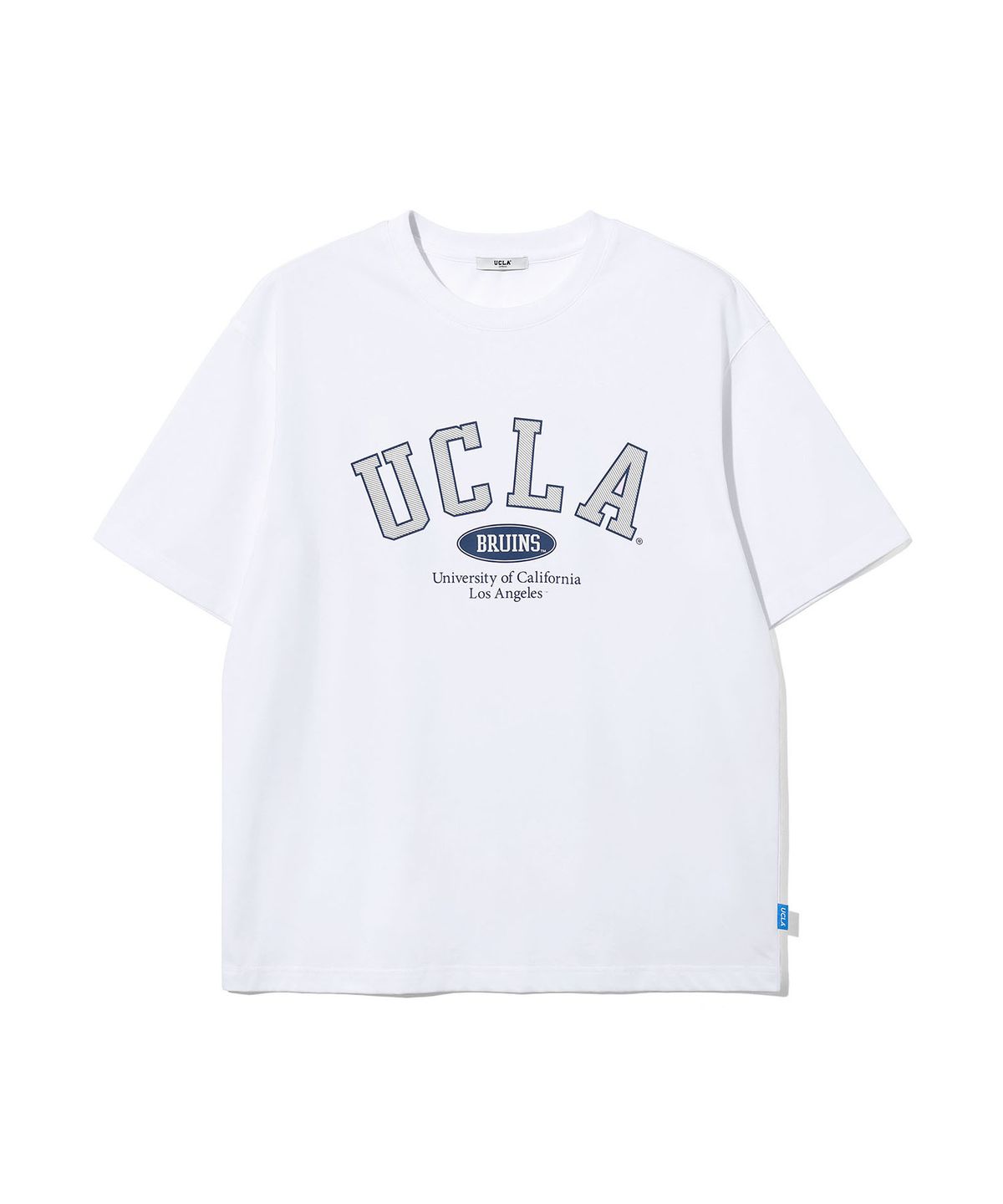 유씨엘에이(UCLA) 남녀공용 UCLA 스트라이프 아치 로고 티셔츠[WHITE](UC6STA3)