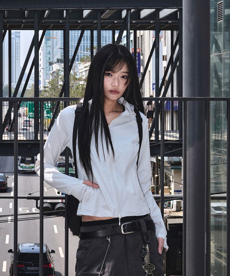 STRETCH HOODED JACKET - LIGHT GRAY