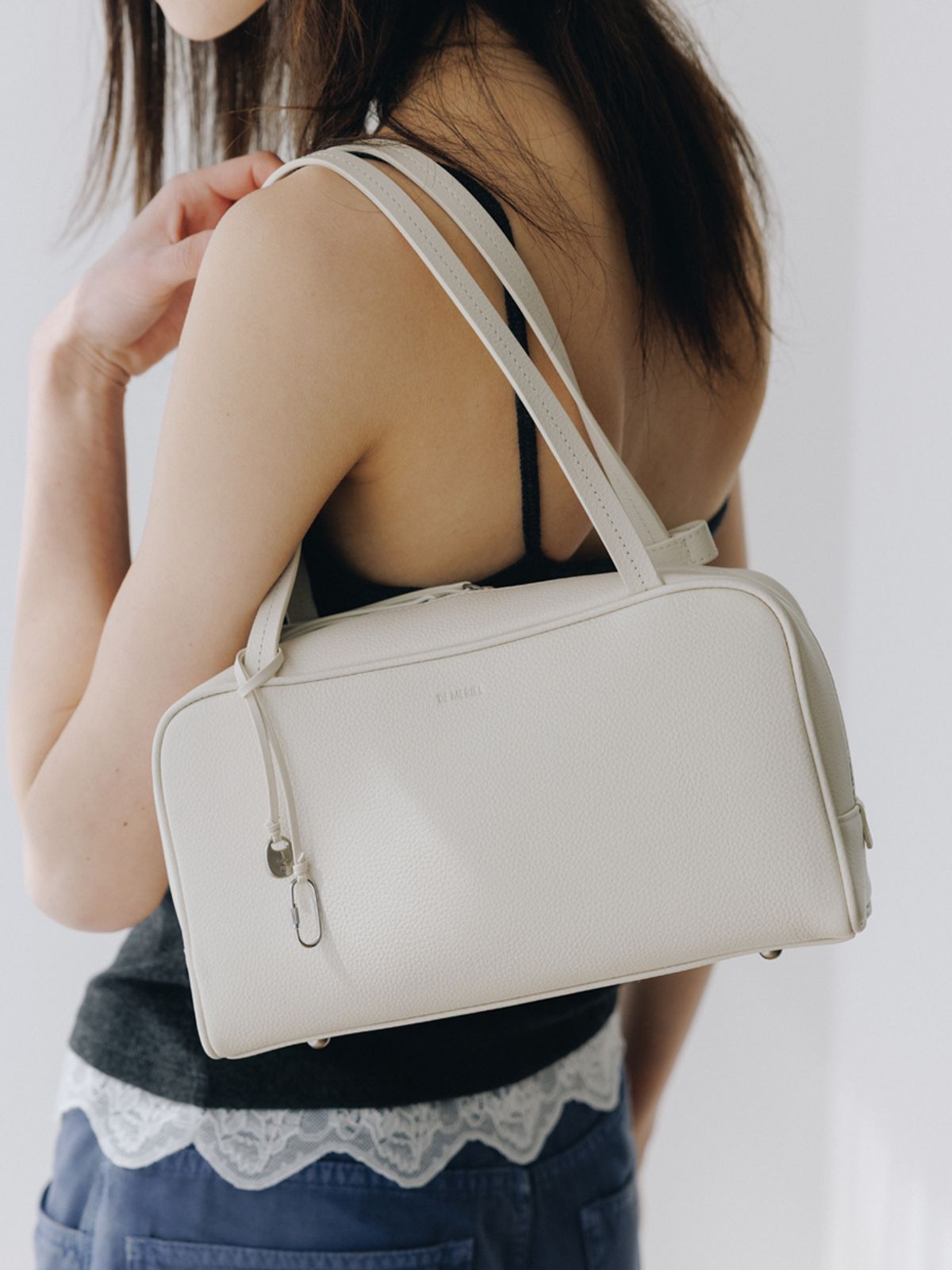 드메리엘(DEMERIEL) Elena Boston Bag Compact Ivory