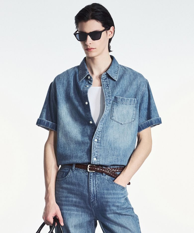 Summer Denim Shirt  (Greyish Blue) TNSH6E203B2