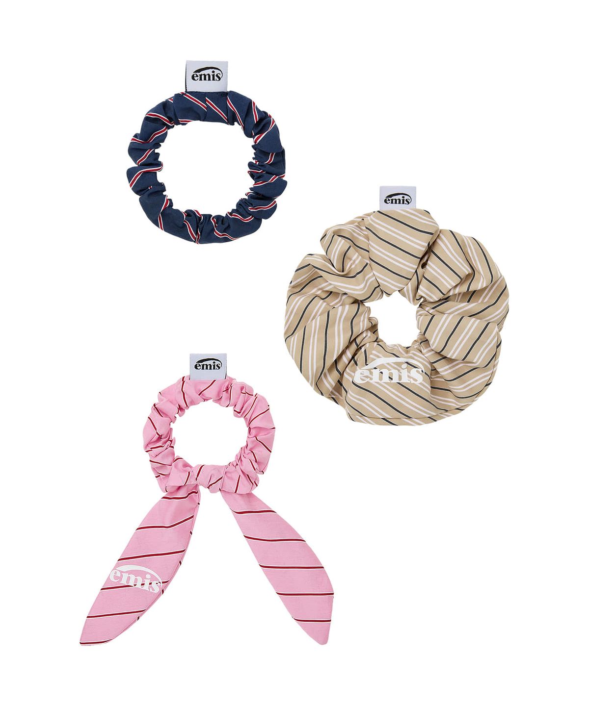 이미스(EMIS) STRIPE SCRUNCHIE BUNDLE (BE/PK/NA)
