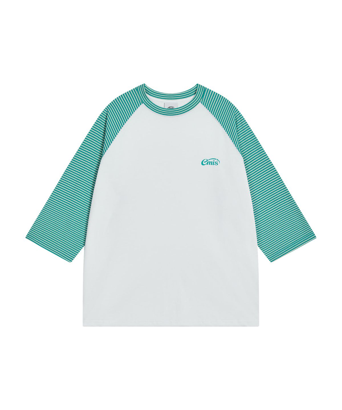 이미스(EMIS) STRIPE RAGLAN SLEEVE T-SHIRT-GREEN