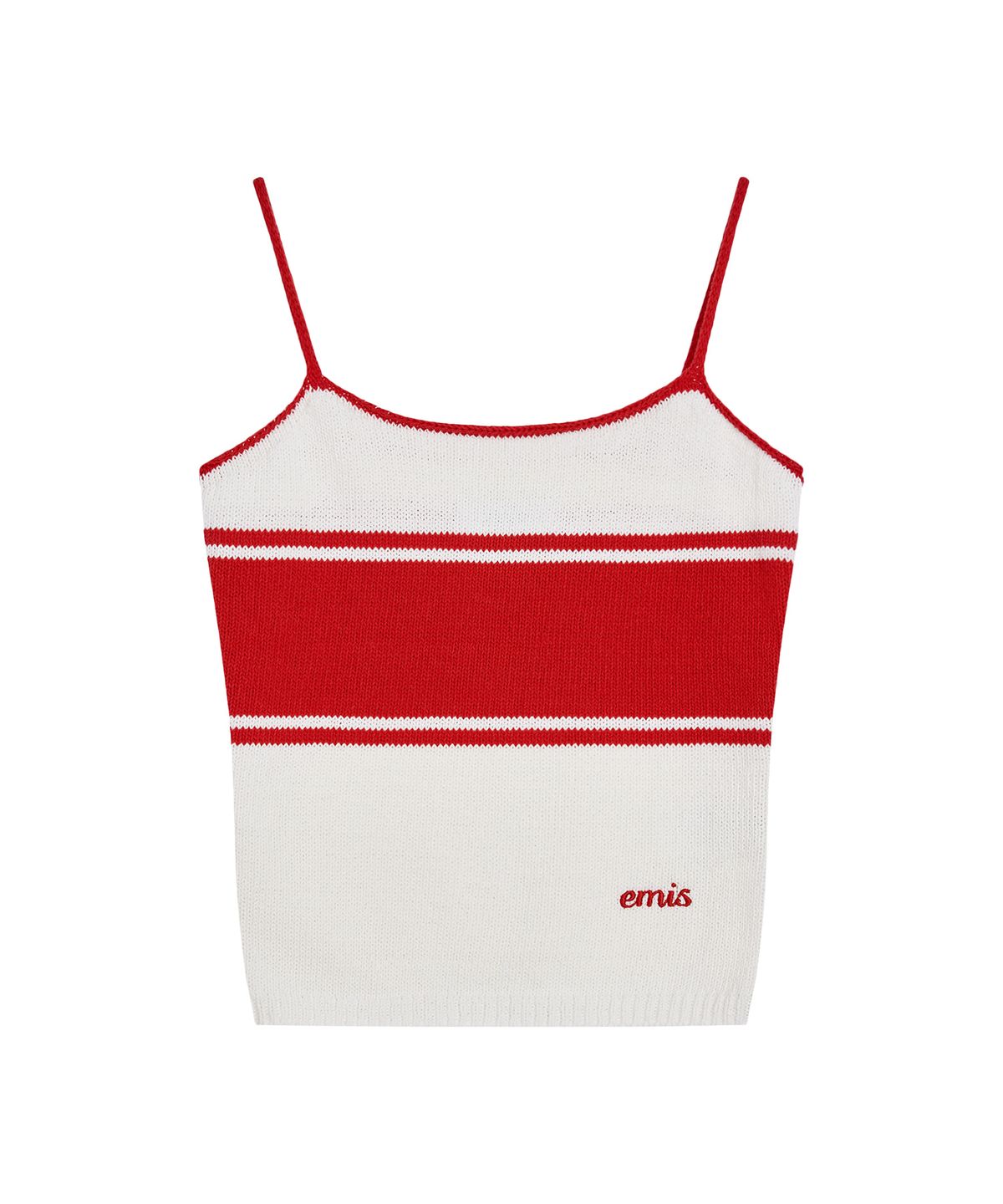 이미스(EMIS) (W) STRIPE KNIT SLEEVELESS TOP-IVORY