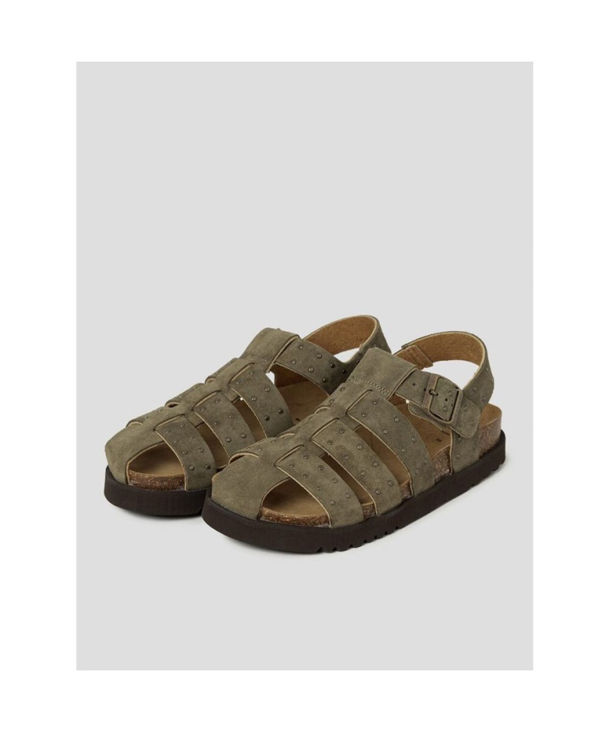 숄(SCHOLL) (WOMEN) 피셔맨 코르크 샌들  카키 (HH64K2C62H)
