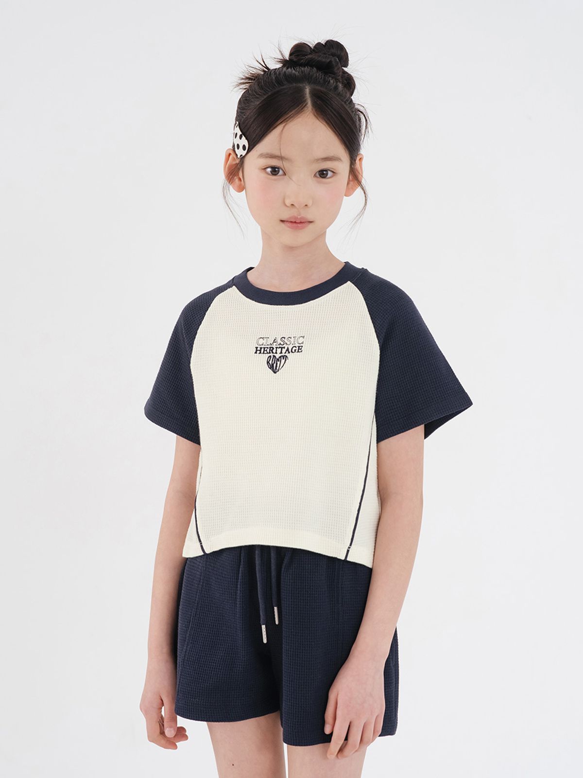 브렛테일러(BRETTAILOR) 베이직 와플 블로킹 숏슬리브