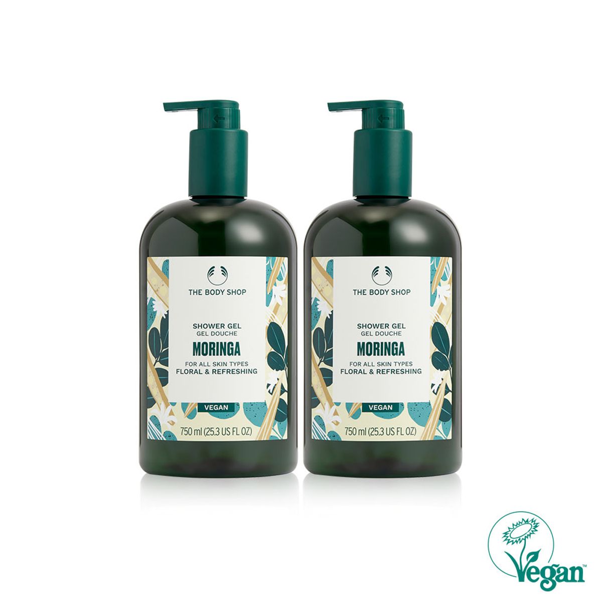 더바디샵(THE BODY SHOP) 모링가 샤워젤 750ML 듀오 세트 (886605)