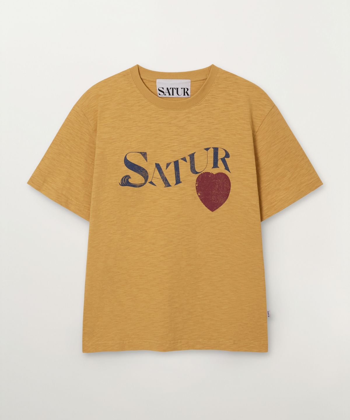 세터(SATUR) 웨이브 로고 슬럽 반팔 티셔츠 옐로우