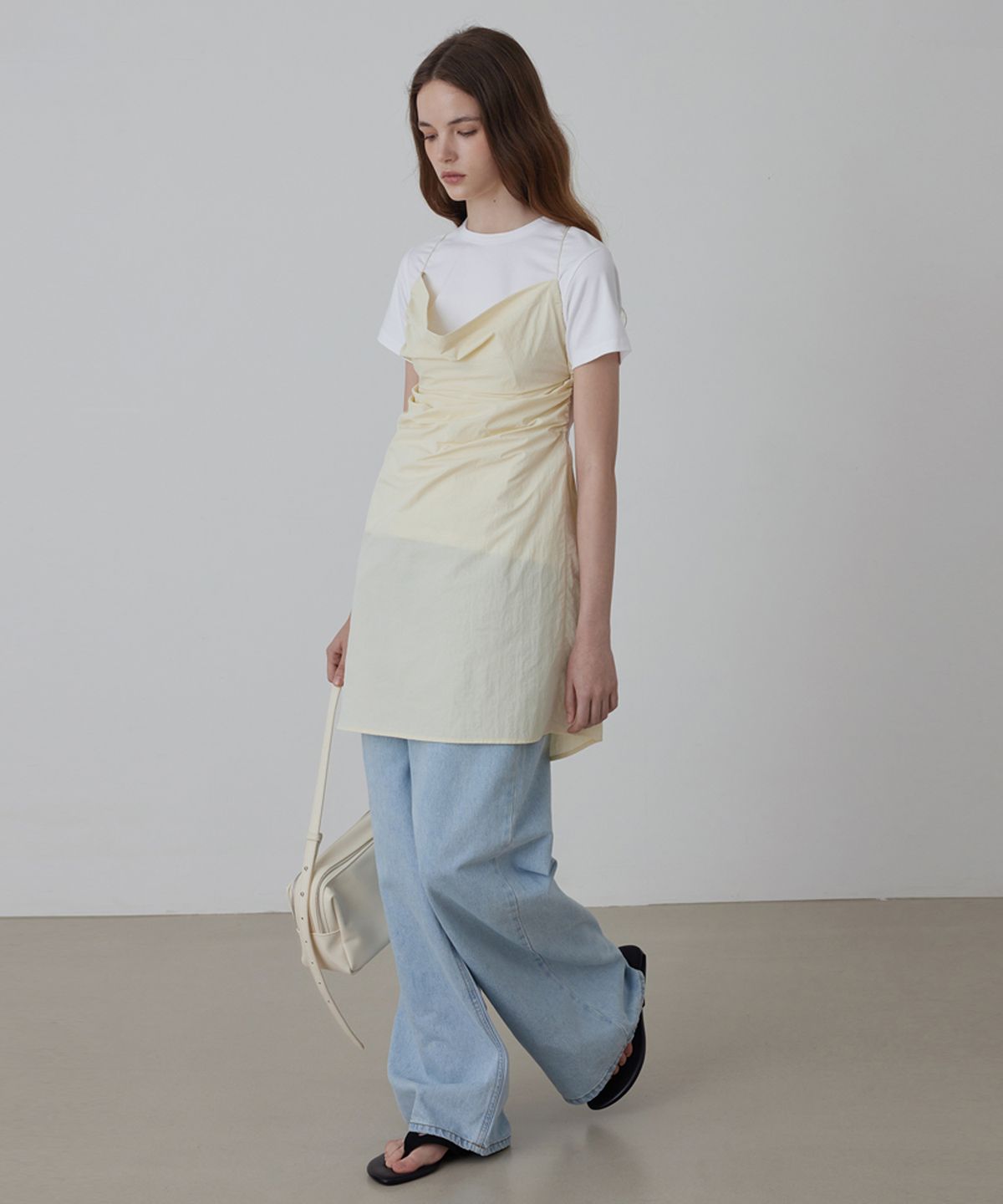 퀸스래빗(Q'SRB) Drawstring Layered Structured Dress