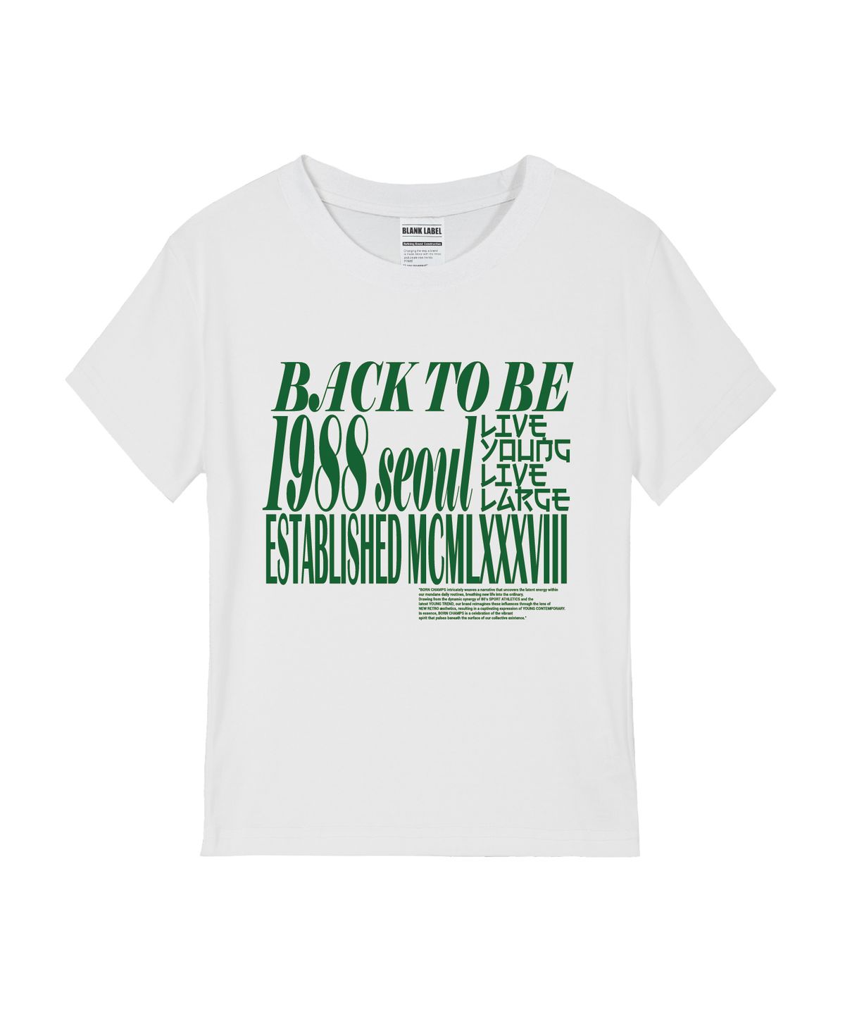 본챔스(BORN CHAMPS) [5 COLORS] 빈티지 레터링 여성 스탠다드 반팔티셔츠