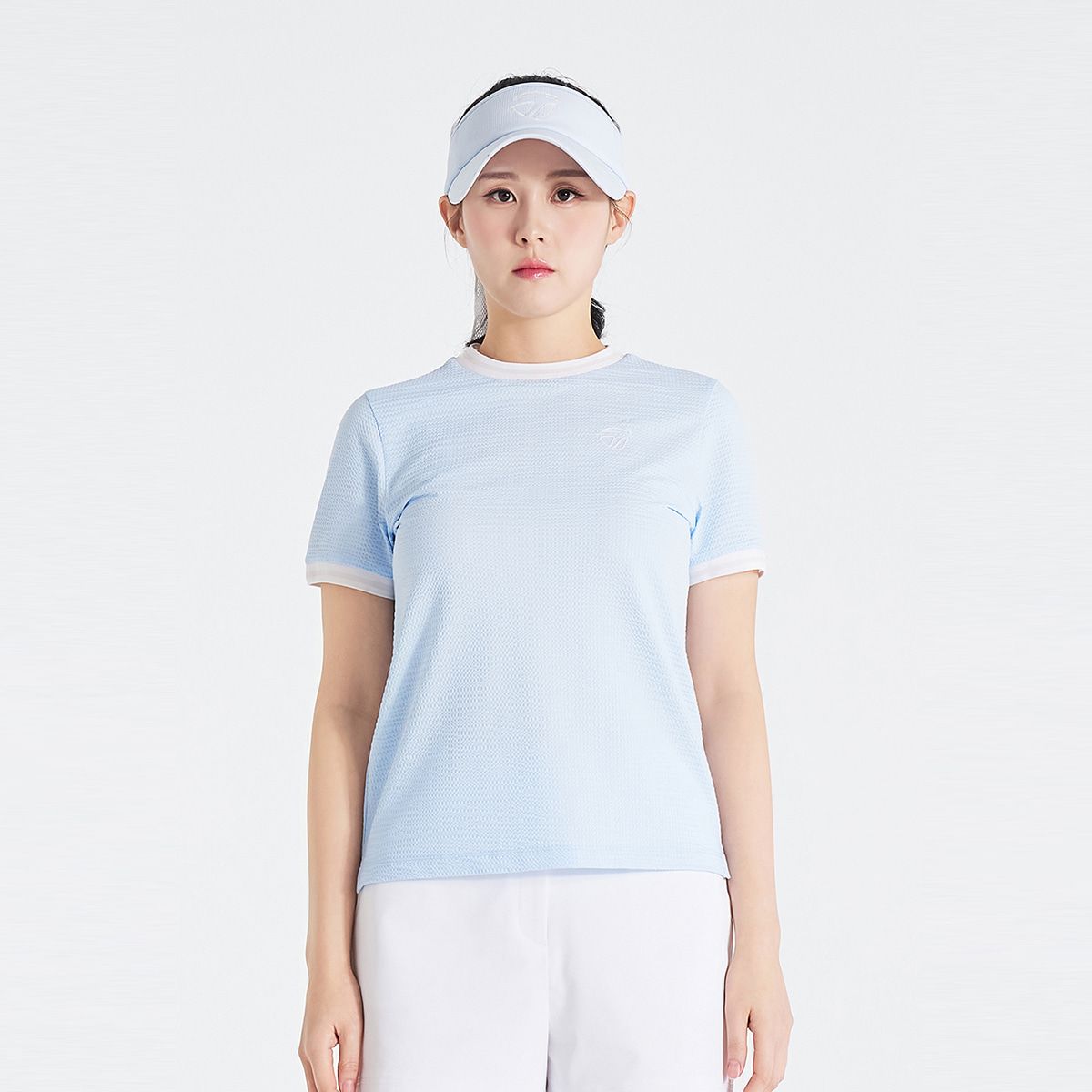 테일러메이드 어패럴(TAYLORMADE APPAREL) 26SS 여성 씨어써커 라운드 반팔 티셔츠 TT6-62HG45-920