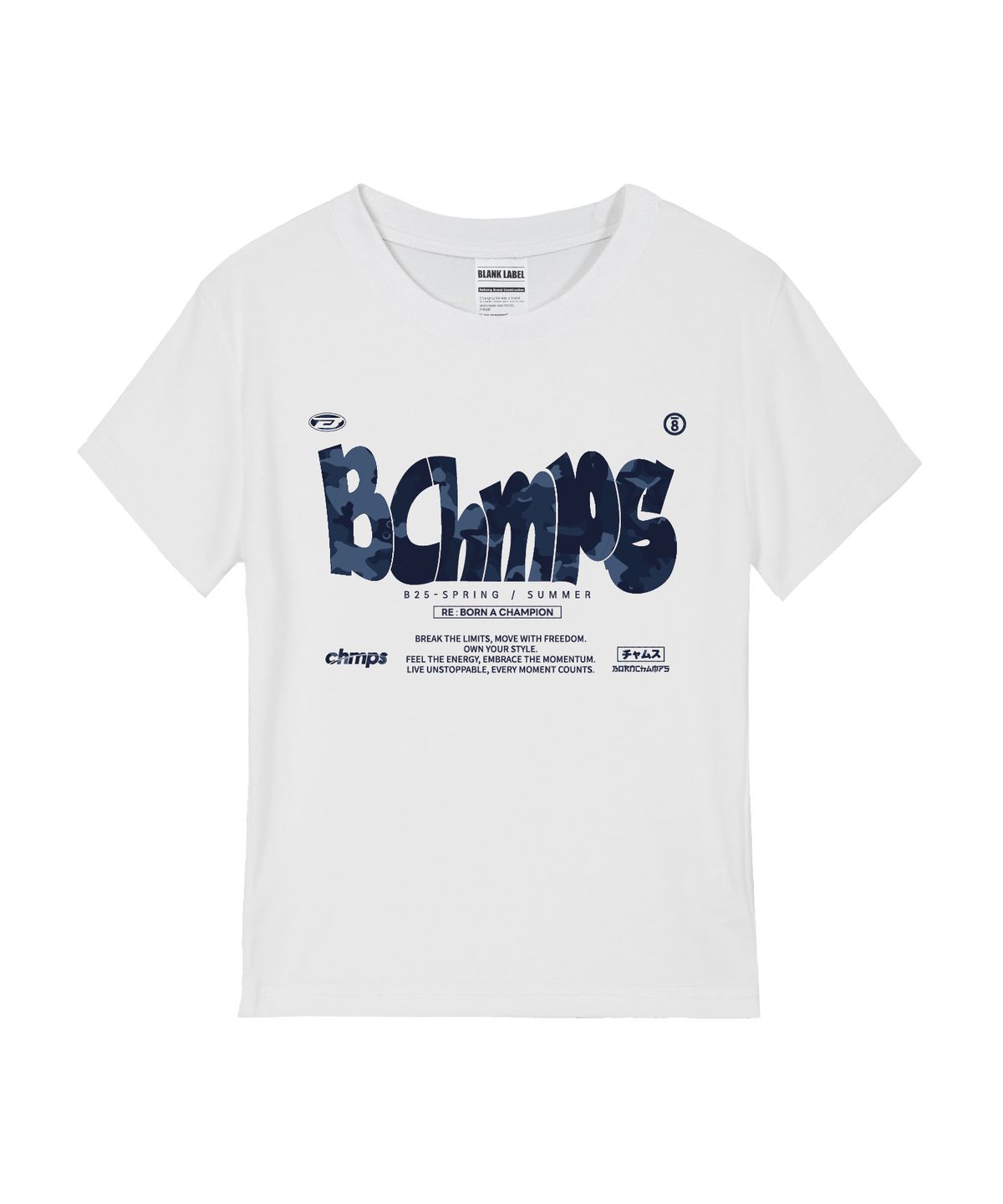 본챔스(BORN CHAMPS) [4 COLORS] BOLD MOTION CAMO 여성 스탠다드 반팔티셔츠