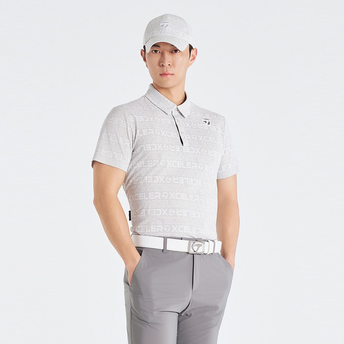 테일러메이드 어패럴(TAYLORMADE APPAREL) 26SS 남성 레터링 자카드 카라 반팔 티셔츠 TT6-21HG41-102