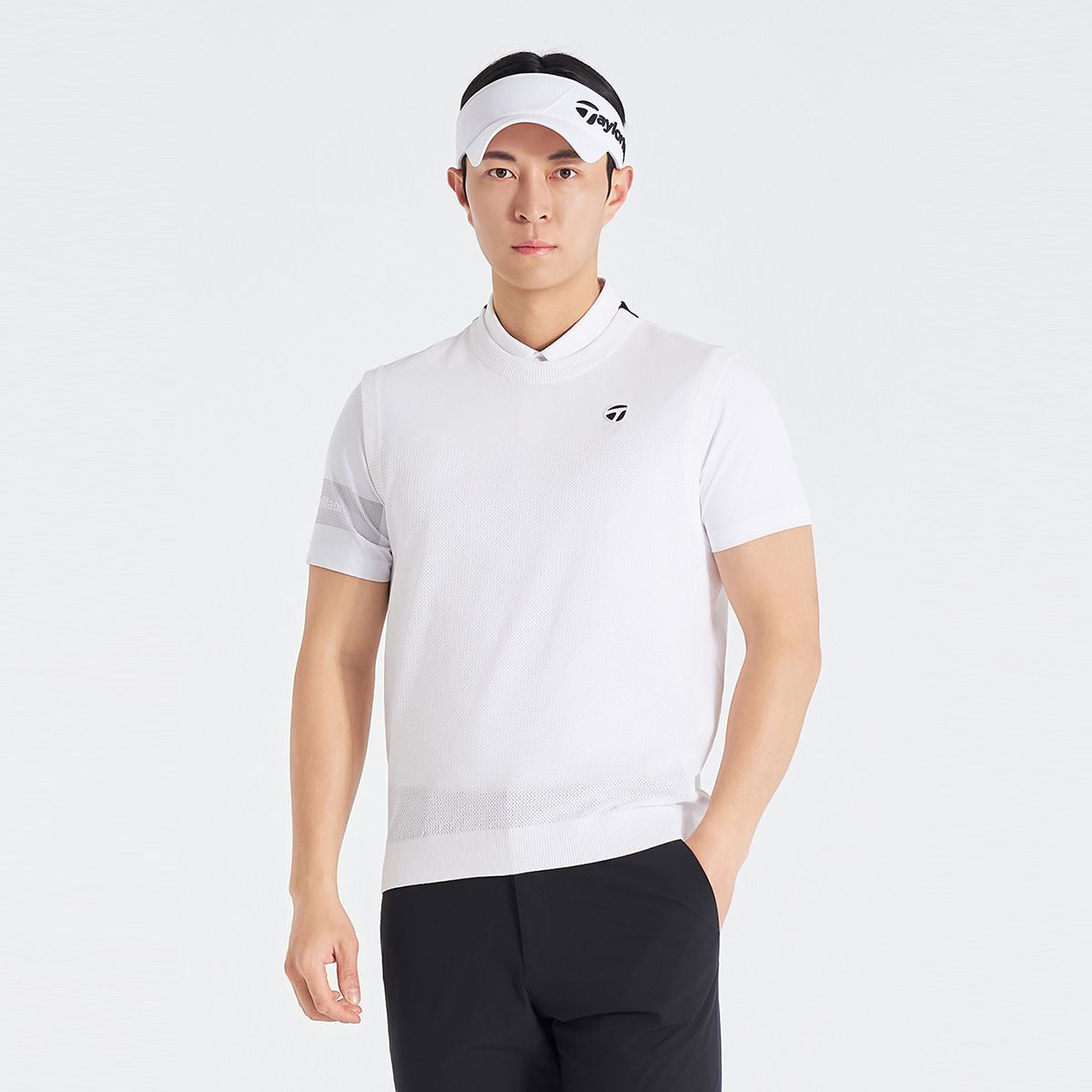 테일러메이드 어패럴(TAYLORMADE APPAREL) 26SS 남성 메쉬 조직 니트 베스트 T8031S62124-100