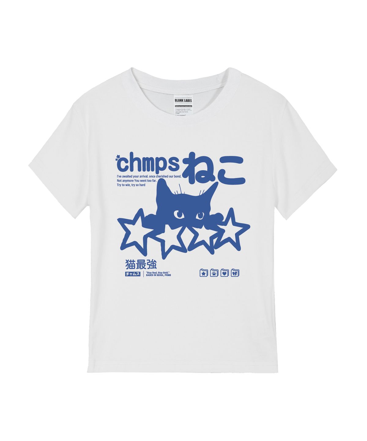 본챔스(BORN CHAMPS) [5 COLORS] CHMPS NEKO 여성 스탠다드 반팔티셔츠