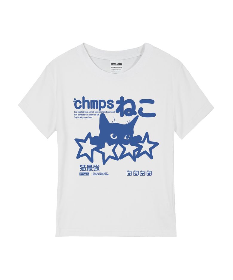 [5 COLORS] CHMPS NEKO 여성 스탠다드 반팔티셔츠