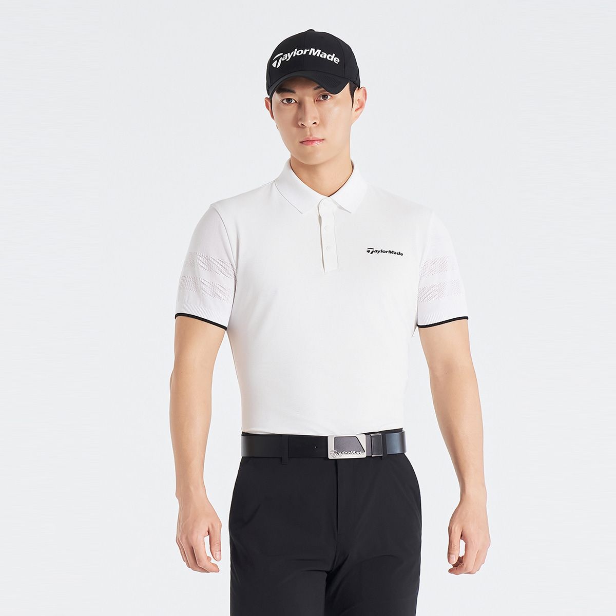 테일러메이드 어패럴(TAYLORMADE APPAREL) 26SS 남성 니트 하이브리드 카라 반팔 티셔츠 T8031T62148-100