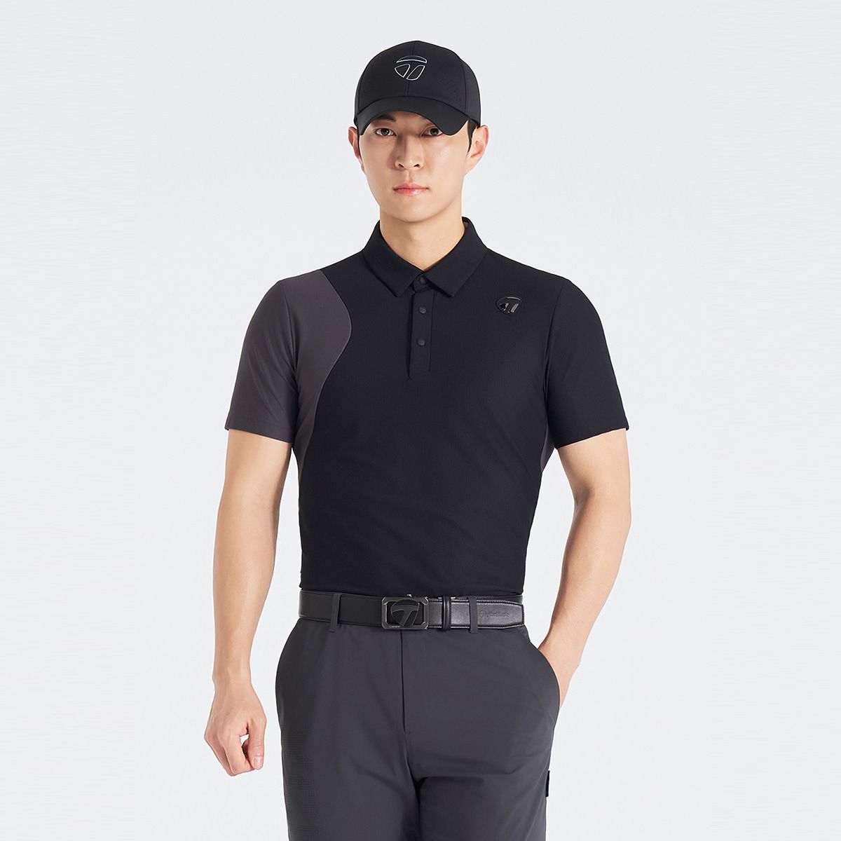 테일러메이드 어패럴(TAYLORMADE APPAREL) 26SS 남성 배색 카라 반팔 티셔츠 T8031T62241-199