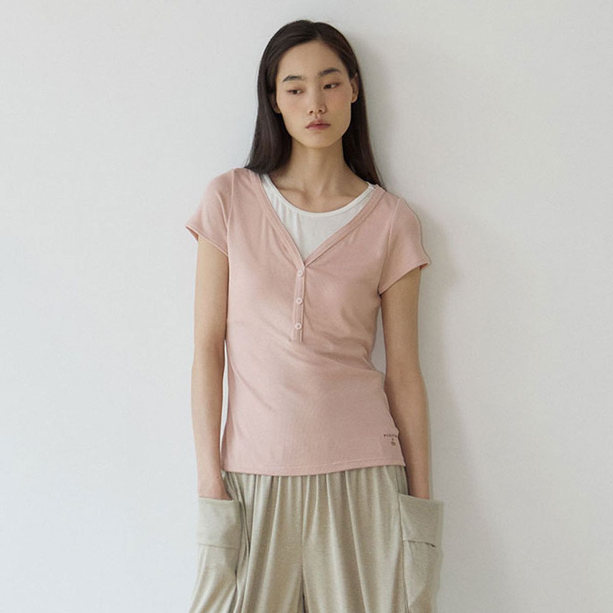 퍼블리카엑스(PUBLICKA X) KATARIN LAYERED TOP PINK