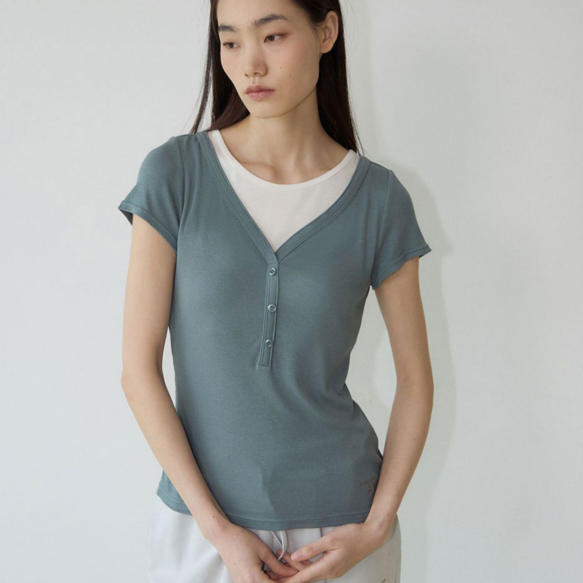 퍼블리카엑스(PUBLICKA X) KATARIN LAYERED TOP BLUE