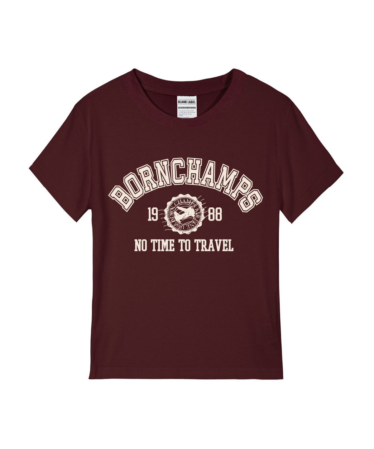 본챔스(BORN CHAMPS) [5 COLORS] NO TIME TO TRAVEL 여성 스탠다드 반팔티셔츠