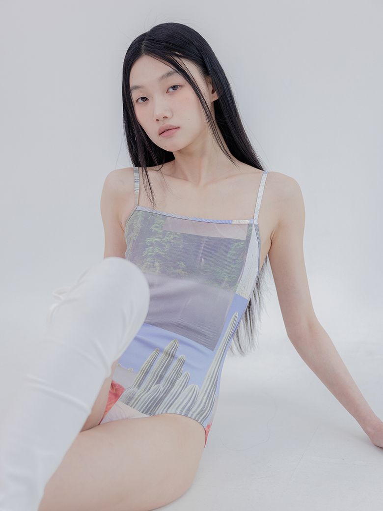 콜라쥬프린팅원피스수영복