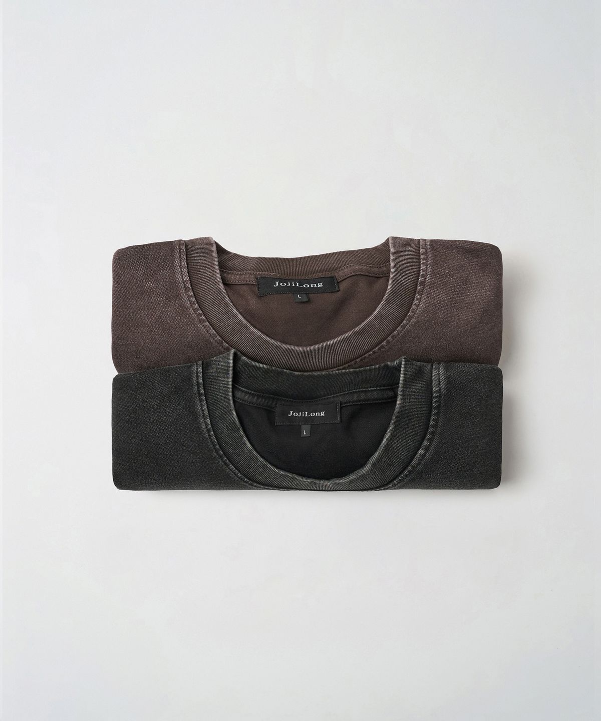 조질롱(JOJILONG) [2PACK] JN104 Aged T-Shirt - EARTH FADE & COAL DUST