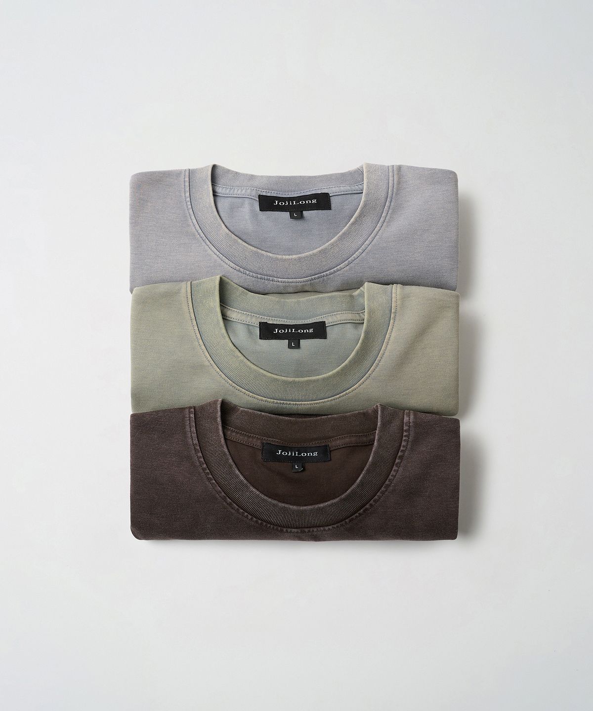 조질롱(JOJILONG) [3PACK] JN104 Aged T-Shirt - EARTH PACK