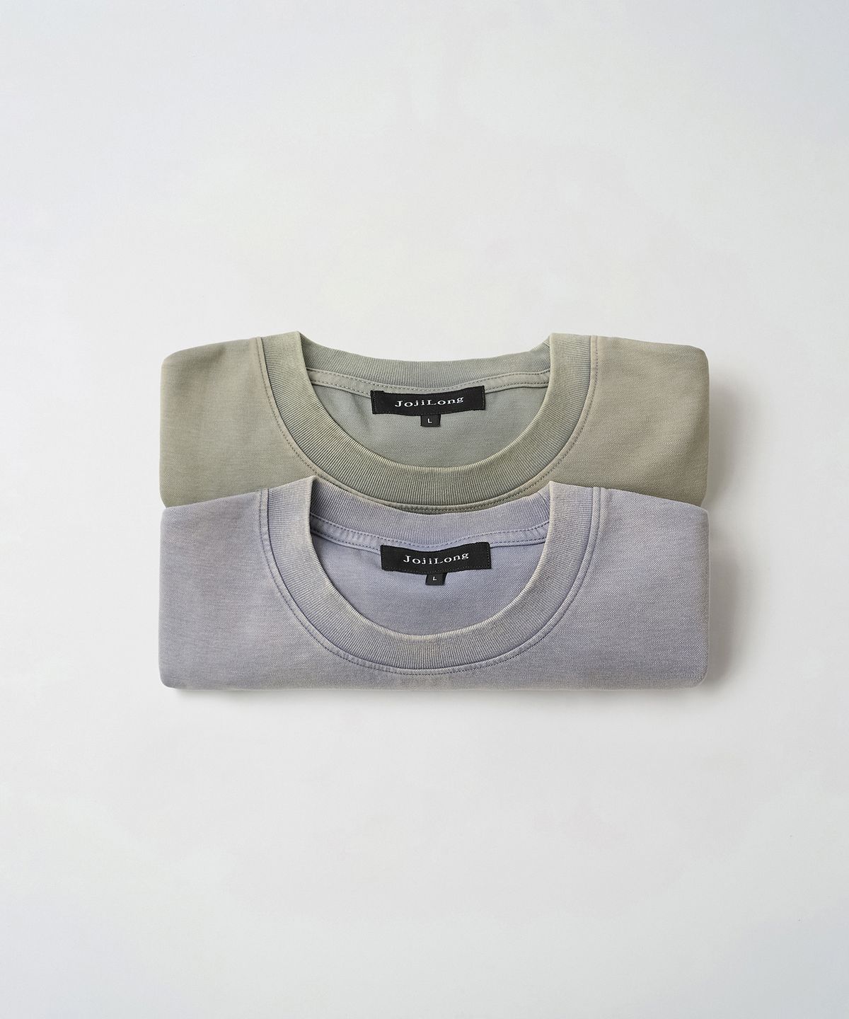 조질롱(JOJILONG) [2PACK] JN104 Aged T-Shirt - MOSS SAND & FOG SLATE
