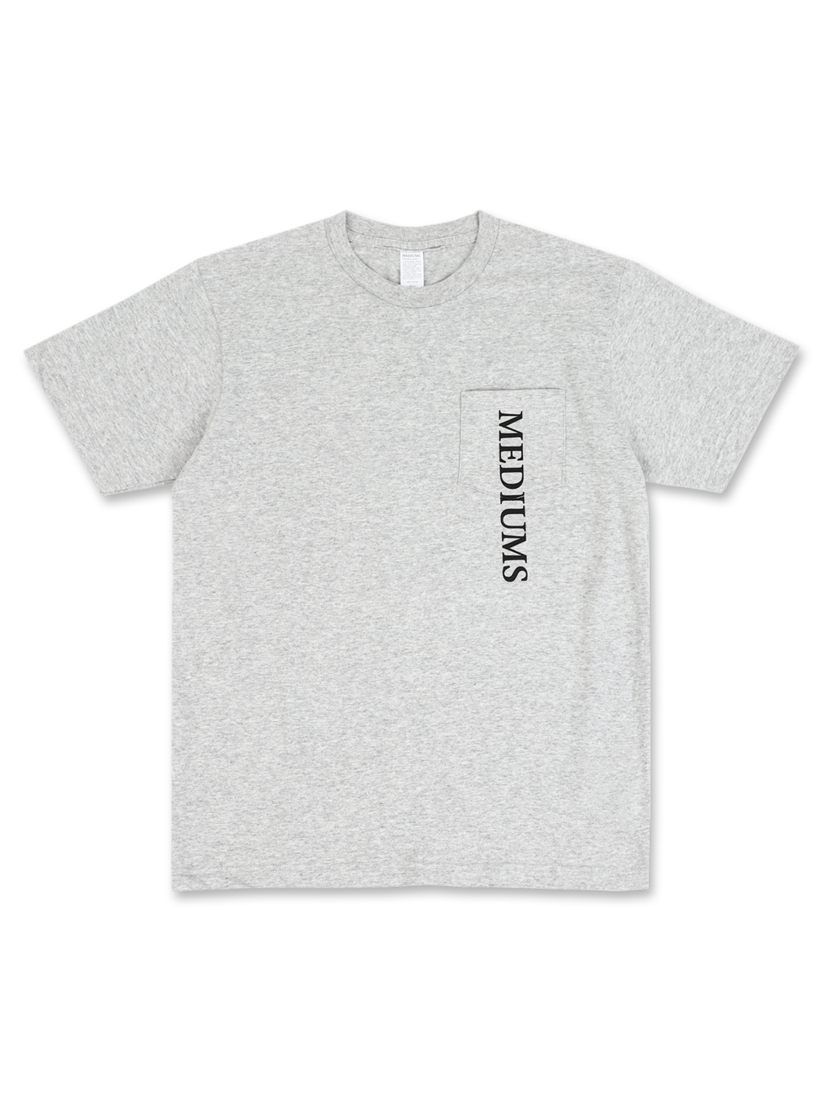미디엄스(MEDIUMS) Vertical Logo Pocket Tee - Gray(버티컬 로고 포켓 티셔츠)