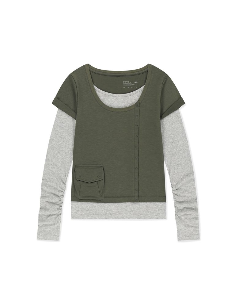 W Polartec® Delta™ FlexAir Layered LS Tee Olive