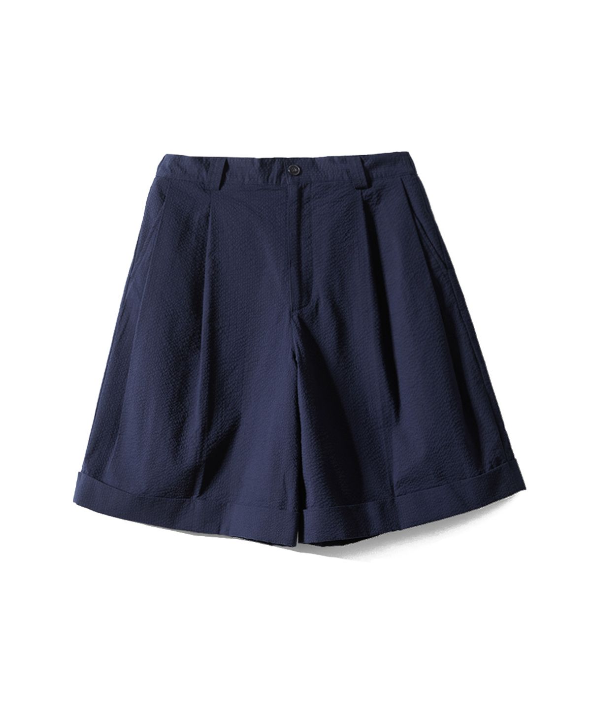 홀리선(HORLISUN) Dimple Seersucker Wide Half Pants Navy