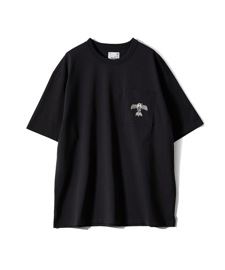 Lawrence Short Embroidery T-shirt - Thunderbird Black