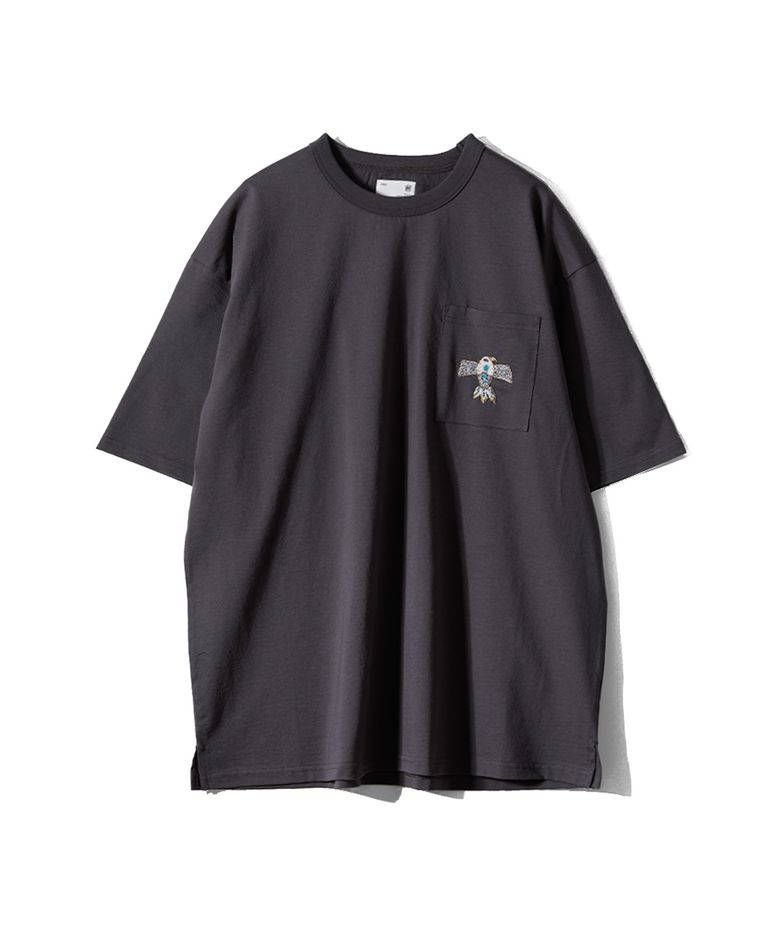 Lawrence Short Embroidery T-shirt - Thunderbird Charcoal